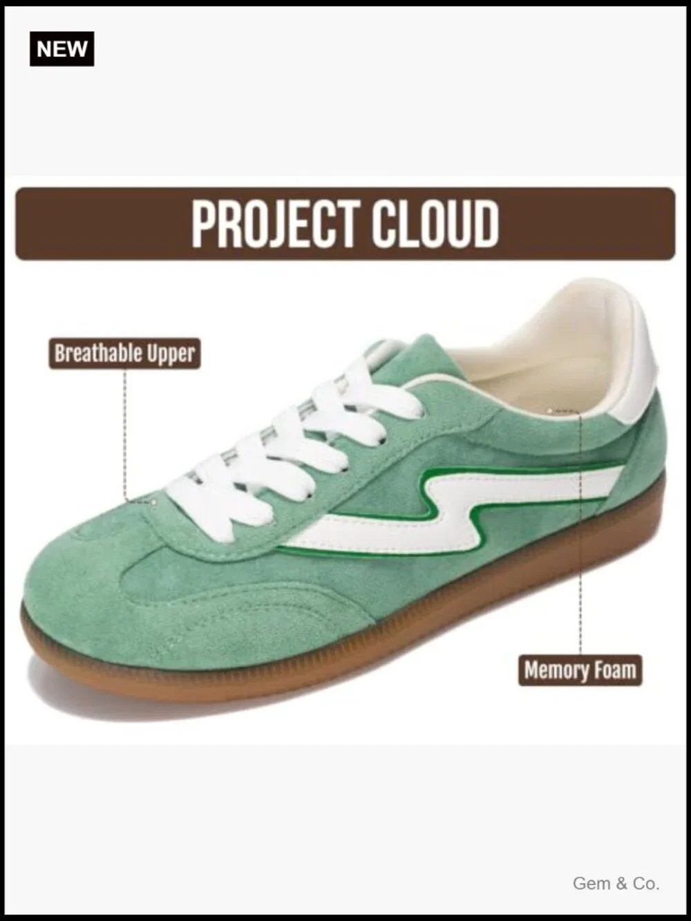 Lace-Up Fashion Sneakers with Memory Foam, Non-Slip, Breathable